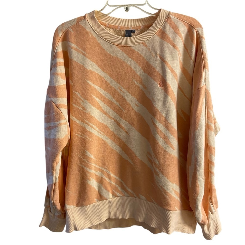 Sweaty Betty Orange Nectarine Tie Dye Crewneck Sweatshirt Cotton Large